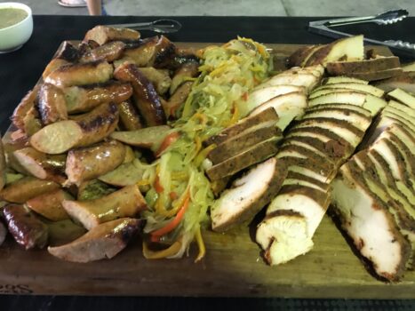 chicken and sausages