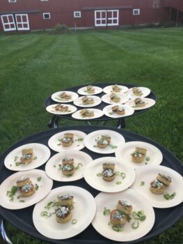 plates of fish cakes