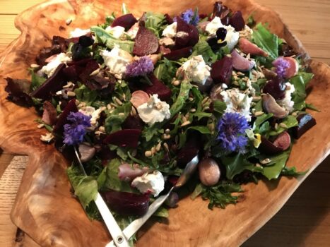 large salad with beets