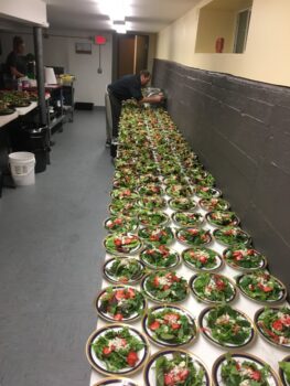 prepared salads for catering event